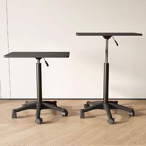 Petite table mobile avec <span class=keywords><strong>roulettes</strong></span>, <span class=keywords><strong>bureau</strong></span> de travail <span class=keywords><strong>sur</strong></span> pied, hauteur réglable, petite table de chevet, <span class=keywords><strong>bureau</strong></span> pour ordinateur portable - Product Image 4