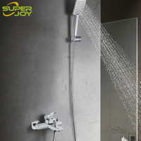 Robinet de douche mural monocommande en alliage de zinc, chromé, anti-corrosion, avec pommeau de douche pluie, ensemble de robinetterie de douche moderne