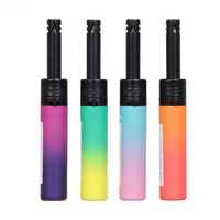 Briquet électronique classique mini long rechargeable en plastique au butane pour cigarettes, cadeau d'affaires, allume-bougie, rechargeable