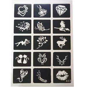 Al por mayor personalizado adhesivo cara pintura plantilla del tatuaje niños dibujo de pintura de <span class=keywords><strong>cuerpo</strong></span> y cara pintura plantilla para DIY - Product Image 2