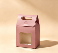 Boîte cadeau portable en papier recyclable avec fermeture magnétique, poignée et fenêtre transparente pour cadeaux, bonbons, friandises de boulangerie, et faveurs de fête