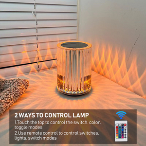 Venta al por mayor Smart Control 16 Color Atmósfera Lampes Lampe De Chevet Mesa LED Táctil En <span class=keywords><strong>Cristal</strong></span> <span class=keywords><strong>Rose</strong></span> - Product Image 3