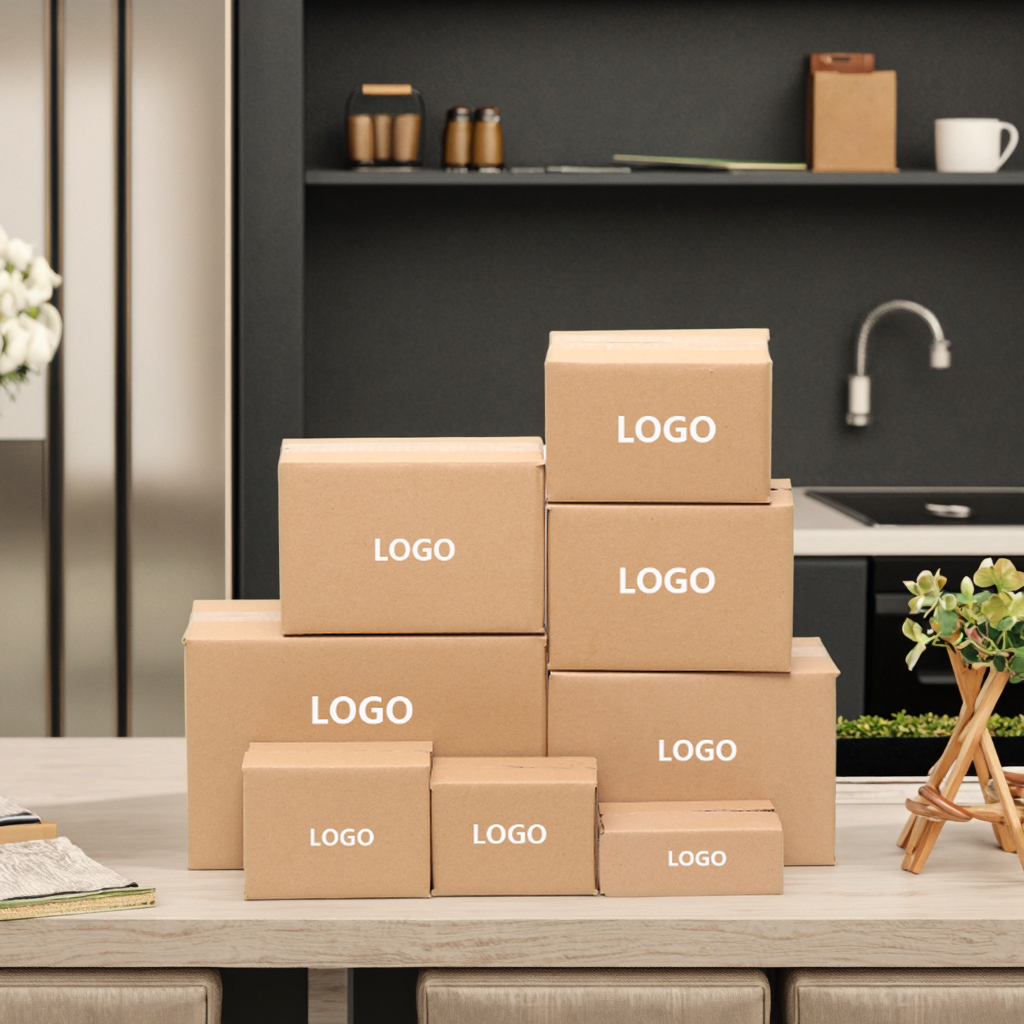 Custom Luxury High Quality Moving Boxes Strong Cardboard Boxes Packing Removal Storage Cartons Store Supermarket Carry-on Carton