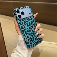 Coque IMD Léopard Zèbre pour iPhone 17 16 15 14 13 18 Pro Max, Housse Arrière Antichoc de Luxe Colorée pour Téléphone Portable