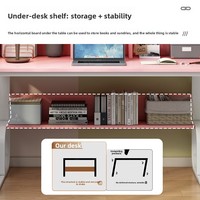 Bureau d'ordinateur moderne à hauteur réglable avec étagère intégrée pour le salon, le bureau d'étude à domicile