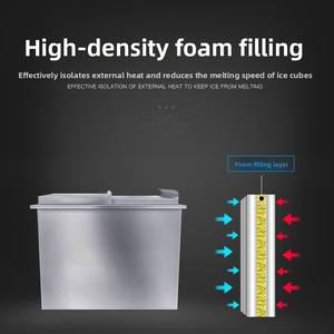 Réservoir de stockage de glace en acier inoxydable isolé pour cuisine commerciale, bar, camping - Product Image 3