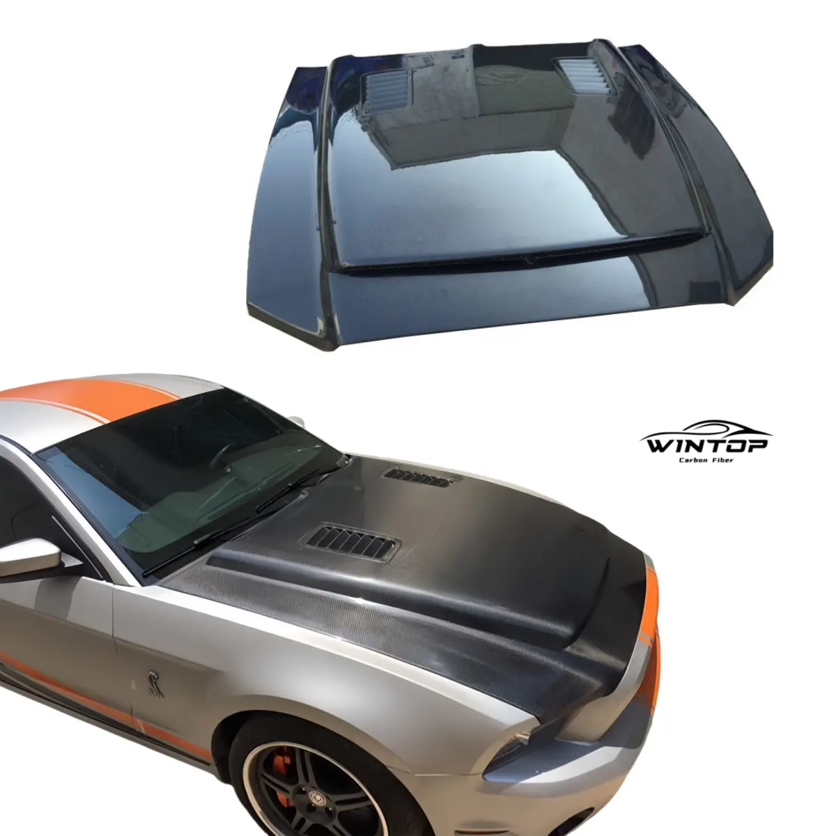 Sợi Carbon động cơ mui xe cho Ford Mustang Gt500 2013 2014