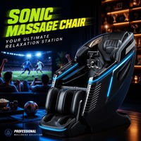 Fauteuil de massage robotique 3D à ondes sonores L39pro-YB 135cm avec rail SL, inclinable, double barre de poussée, ion négatif, hub bien-être, canapé Shiatsu
