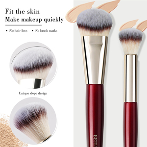 15 pinceaux de maquillage rouge bordeaux scintillants, poils synthétiques vegan, <span class=keywords><strong>kit</strong></span> de pinceaux de maquillage professionnel adapté aux voyages, avec emballage écologique - Product Image 5
