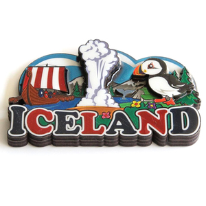 Logotipo personalizado Reykjavik Imán de nevera MDF Madera <span class=keywords><strong>Islandia</strong></span> Souvenirs Imán de nevera - Product Image 4