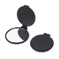 Miroir cosmétique pliant simple face personnalisé mini portable en plastique de poche pour publicité promotion invités personnalisé