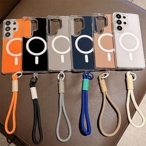 เคสโทรศัพท์มือถือแม่เหล็กสุดหรูสำหรับ Samsung S26 S25 S24 S23 S22 Ultra A17 A16 A55 A56 A07 A06 A37 A57 พร้อมสายคล้อง - Product Image 1