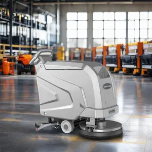 Battery Rechargeable Compact Cordless Industrial Walk Behind Commercial Electric Floor Scrubber Machine