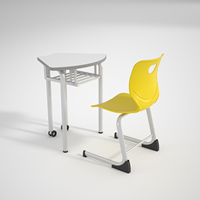 Meubles scolaires de design moderne, table d'étudiant à plateau irrégulier et chaise de formation pour salle de classe à vendre
