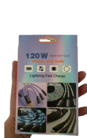 Cable de Carga Rápida 3 en 1 de Nailon Luminoso en la Oscuridad 6A para Computadora, 120 cm