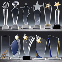Trophée en verre personnalisé pour le football, le volley-ball et autres sports, avec plaque de récompense, trophée en cristal sur mesure, vente en gros