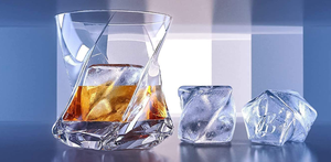 ウイスキーグラスセット、バーボングラス無料アイスキューブモールド、ヘビーハンドブロークリスタルウイスキーグラスユニークなタンブラーfo - Product Image 2