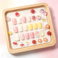 Breloques pour ongles en résine, mini-fruits mignons 3D, pomme, pêche, citron, fruits mélangés, décorations pour ongles, art des ongles transparent kawaii