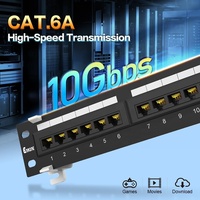 Montaje en pared Soporte de 10 pulgadas Panel de conexión Montaje en rack Ethernet 12 puertos CAT6A Punch Down UTP para cableado Cat6A Cat6