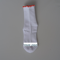 Chaussettes à Volants Antidérapantes pour Pilates Glacier, Chaussettes Antidérapantes Personnalisées de Haute Qualité pour le Pilates et les Sports Décontractés