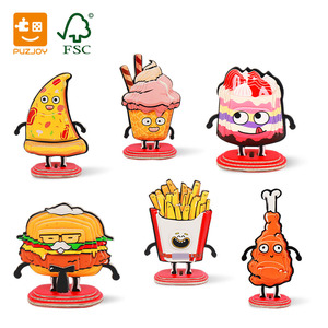 Global Bridge para Rompecabezas 3D Certificados de Comida Rápida con Tarjeta Blanca, Juguetes Educativos de Ensamblaje DIY, Rompecabezas de Comida de Dibujos Animados Impresos a Todo Color - Product Image 1