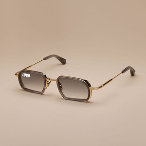 LMA New Arrival Classic Small Rectangle High Quality Metal TR90 Brown Eyewear Gradient TAC Lenses Men Luxury <strong>Sunglasses</strong> Women - Product Image 1