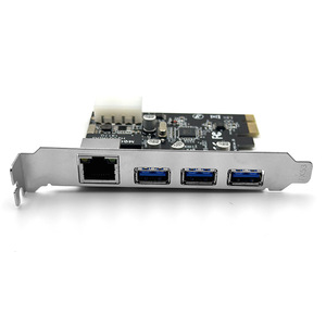 <span class=keywords><strong>Pci</strong></span> Express USB3.0 3-<span class=keywords><strong>Port</strong></span> Adapter Hub 4pin cung cấp điện RJ45 Gigabit mạng mở rộng thẻ cho máy tính để bàn máy tính - Product Image 4