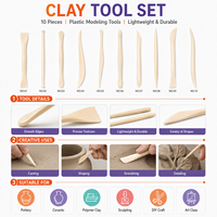 Giorgione – Lot de 10 outils en plastique pour modelage, sculpture et gravure de poterie, argile polymère, céramique, artisanat et fournitures d'art DIY