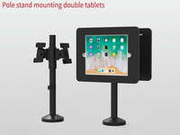 Support de tablette de poteau monté sur bureau réglable en hauteur à double écran pour 10.2"