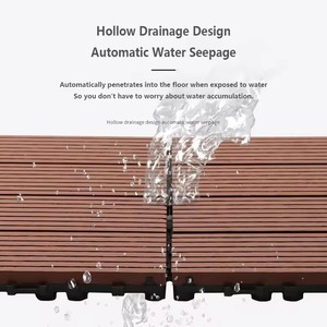 Decking compuesto WPC antideslizante resistente a los rayos UV moderno, técnicas cepilladas, azulejos de <span class=keywords><strong>cubierta</strong></span> de enclavamiento DIY, terrazas de jardín al aire libre - Product Image 4
