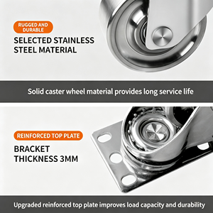 Stainless 316 Marine Grade Salt Resistant Polyurethane <b>Wheel</b> Boat Dock Yacht Marine Grade Stainless Steel Caster Pro Kit - Product Image 4