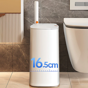 JOYBOS 14L gallone <span class=keywords><strong>bagno</strong></span> della famiglia sottile bidone della spazzatura con scopino da <span class=keywords><strong>bagno</strong></span> usa e getta di buona qualità bidone dei rifiuti bianchi - Product Image 4
