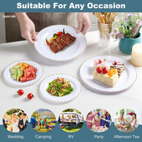 Assiettes en plastique blanches SANOSH sans BPA avec bordure dorée, 10 et 7 pouces, pour mariages, assiettes jetables de qualité supérieure, résistantes, élégantes pour réceptions
