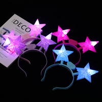 Bonne année couronne numérique bandeau lumineux LED cerceau de cheveux accessoires de fête du nouvel an clignotant bandes de cheveux en fibre optique