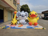 Personnages de dessins animés gonflables publicitaires animaux modèle girafe gonflable de 3m avec lumière LED pour la décoration événement Promotion