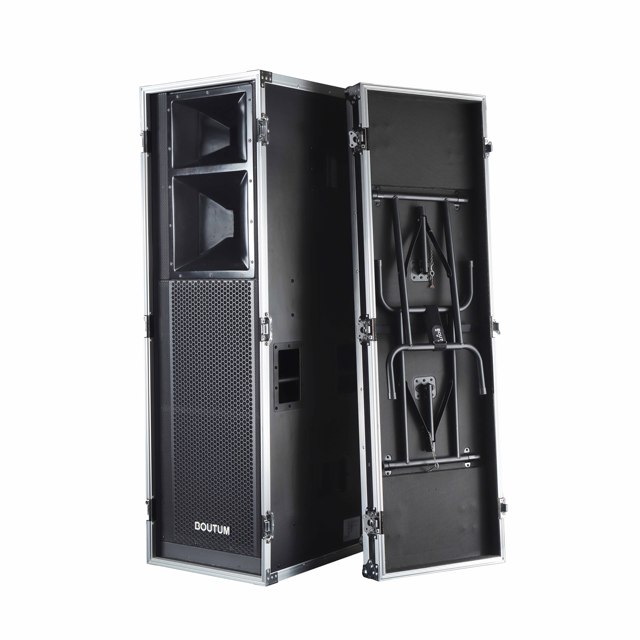 Boutum AR-2183 Professional 1800W Long Throw Dual 18 Inch Speakers Powerful 3 Way Full Range for Outdoor Use
