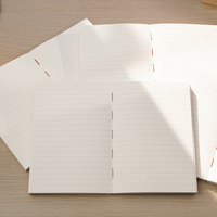 Carnet à dos ouvert entièrement personnalisable avec logo, reliure à points croisés, illustré de motifs botaniques, ligné