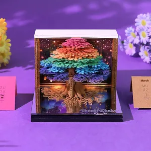 Tree Life 3D Pop-Up Eco-friendly Handmade Sticky Notes Gift Ornament 2026 Creative Paper Sculpture <b>Calendar</b> Bilingual Convenient - Product Image 1