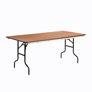 <span class=keywords><strong>Tavolo</strong></span> Pieghevole Portatile da <span class=keywords><strong>Esterno</strong></span> in <span class=keywords><strong>Legno</strong></span> con Struttura in Metallo, <span class=keywords><strong>Tavolo</strong></span> Rettangolare Lungo <span class=keywords><strong>per</strong></span> Campeggio, Hotel e Banchetti - Product Image 1