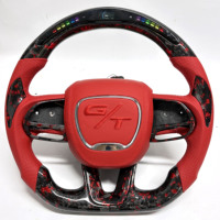 Maßgefertigtes Handgenähtes Lenkrad aus Geschmiedetem Kohlefaser für Dodge Charger Challenger Durango Hellcat SRT RT GT Tuning-Zubehör