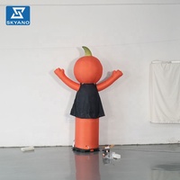 Personnage de citrouille gonflable dansante personnalisé, grand danseur gonflable de dessin animé pour la décoration festive extérieure des centres commerciaux à l'Halloween