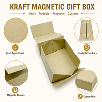 Boîte en kraft personnalisée FUSSEN avec logo, couvercle magnétique, emballage plat, pliable, design pliable, boîte cadeau pour boutique