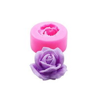 Rosen-Pfingstrosen Chinesische Rosen 6-teilige Umweltfreundliche Hitzebeständige Fondant Polymer Clay Kuchen 3D Multi-Blumen Silikon Kerzenformen