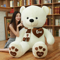 Ours en peluche géant avec écharpe, design doux, pour cadeaux de Saint-Valentin et anniversaires, vente en gros directe d'usine