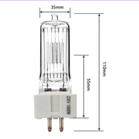 Bombilla Marina de 1000W, Base GX9.5, 230V 120V, Filamento de Tungsteno, IP55, Resistente a Impactos, Sin Temperatura de Color