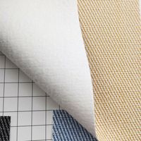 Tissu d'ameublement en cuir synthétique imprimé texture denim 0,9 mm, largeur 54 pouces, avec support brossé, pour meubles et sacs, 1 yard MOQ