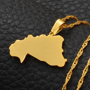 Collier à breloques en acier inoxydable avec drapeau du Burkina Faso plaqué or 18 carats Pendentif avec carte drapeau du Burkina Faso Collier à chaîne ras du cou - Product Image 5