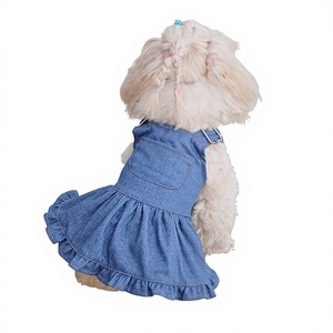 Ropa para Perros y Gatos de Diseño Europeo y <span class=keywords><strong>Americano</strong></span>, Hecha a Medida, Vestido de Mezclilla con Arnés, Falda de Mezclilla para Perros Teddy y <span class=keywords><strong>Bichón</strong></span>, Venta al Por Mayor - Product Image 1
