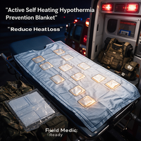 Couverture auto-chauffante active pour la prévention de l'hypothermie, meilleure que les anciennes couvertures de survie spatiales, idéale pour le camping et les expéditions.