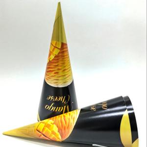 Bán Buôn Tùy Chỉnh In Lá Cán <span class=keywords><strong>Ice</strong></span> <span class=keywords><strong>Cream</strong></span> Giấy Nón Giấy Gói <span class=keywords><strong>Ice</strong></span> <span class=keywords><strong>Cream</strong></span> Cone Với Giấy Tráng Logo In - Product Image 3